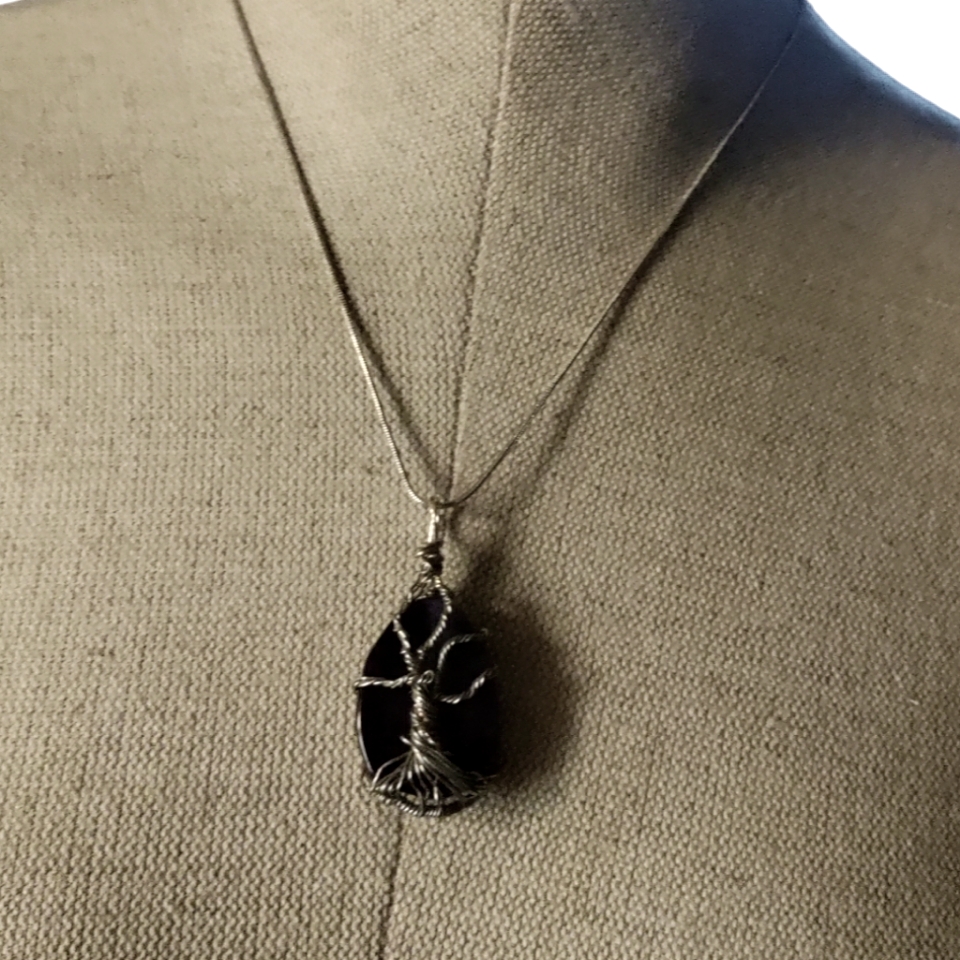 Dark Blue Gem Stone Necklace